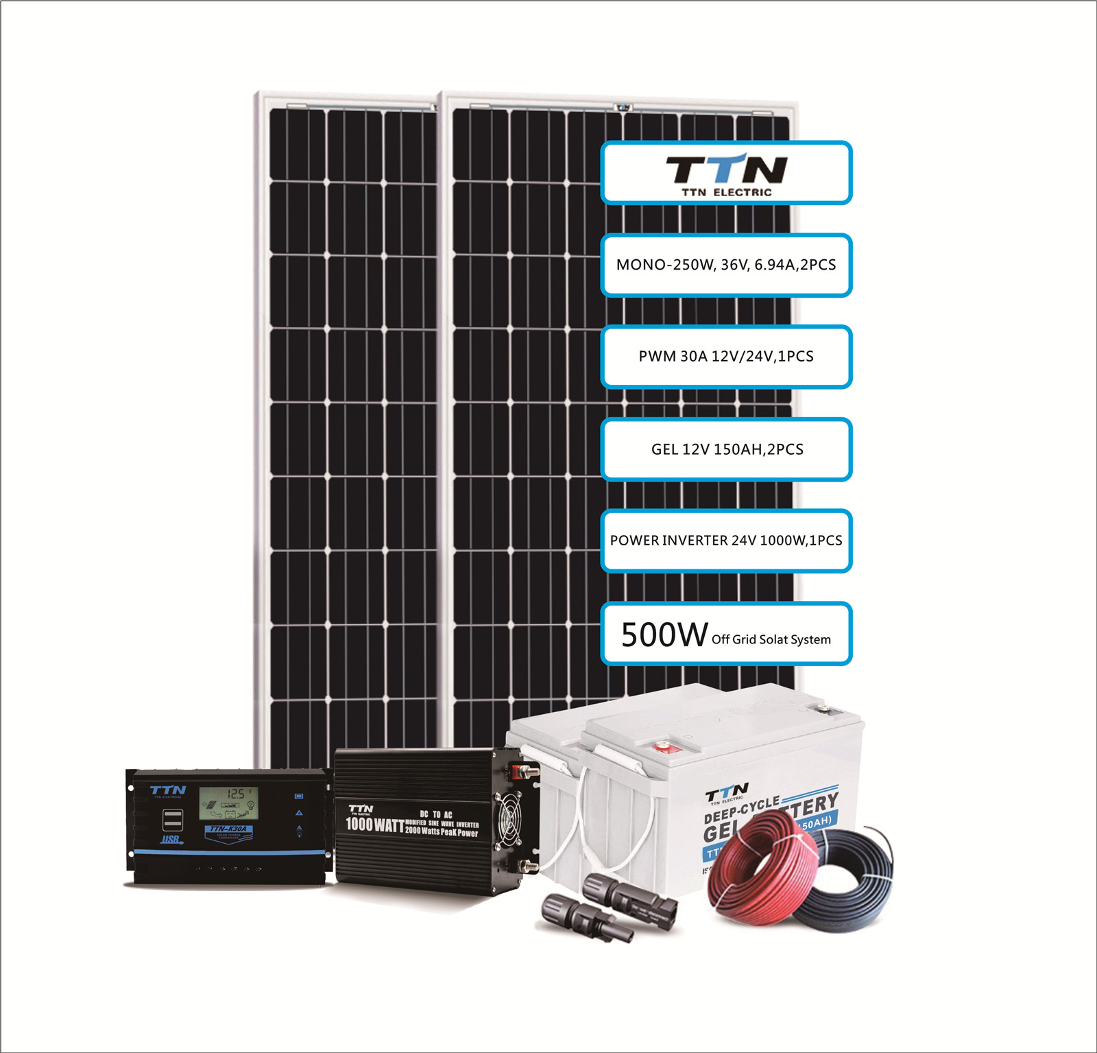 500W / 2655WH نظام الطاقة الشمسية